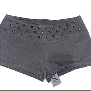 Iconic Black studded booty mini Shorts low rise dollskill widow